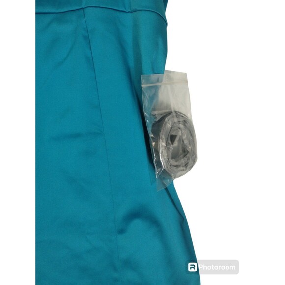 Lane Bryant Dress Women's 24 Sweetheart Neck Zip Lined Aqua Sateen Formal Dance - Picture 5 of 9